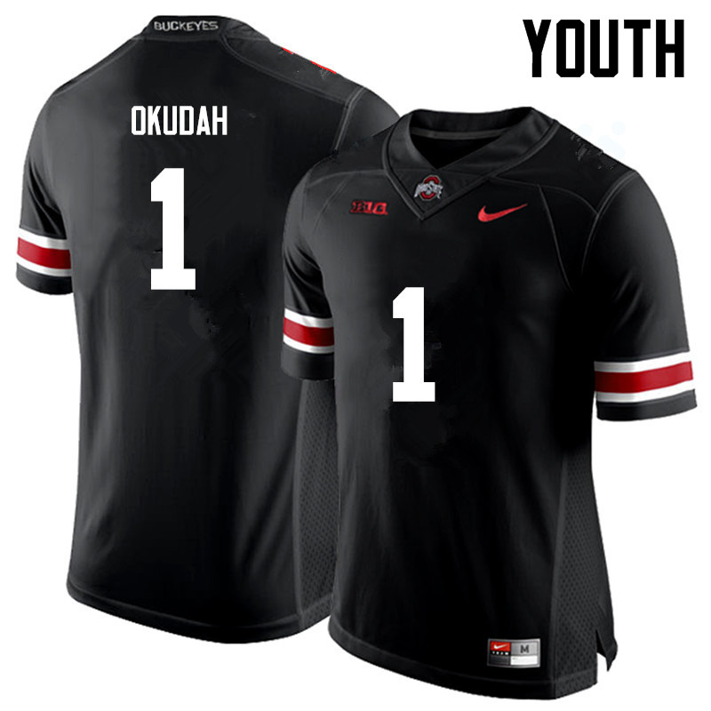 Ohio State Buckeyes Jeffrey Okudah Youth #1 Black Game Stitched College Football Jersey